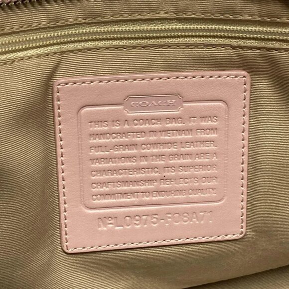 COACH Leather Carryall F08A71 Pink Leather - Handbag - Picture 10 of 10